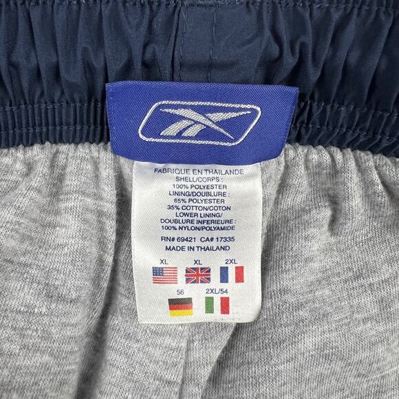 VTG Reebok Track Pants Mens XL Blue Windbreaker Jersey Lined Relaxed Tapered Y2K - Picture 4 of 11